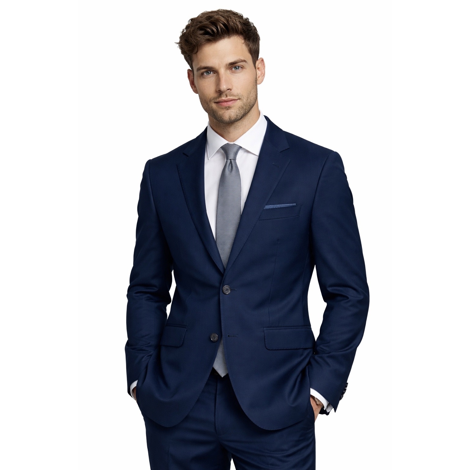 Soul Of London Navy Blue Slim Fit Suit Jacket 38r 7 Drop